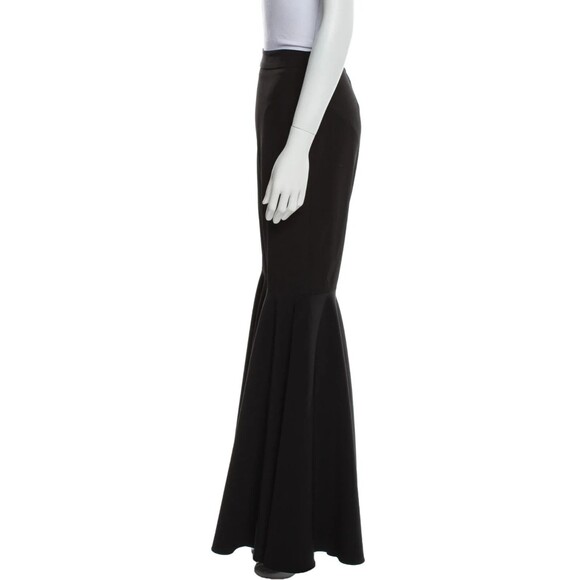 DESIGNER MILLY BLACK WIDE LEG HIGH-RISE RUFFLE EMBELLISHMENT PANTS SIZE 10.R - Picture 12 of 14